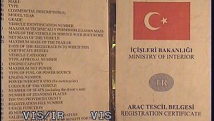 Įtartinas turki&scaron;kas transporto priemonės registracijos dokumentas