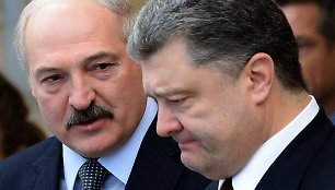 Ukrainos prezidentas Petro Porošenka ir Baltarusijos prezidentas Aleksandras Lukašenka