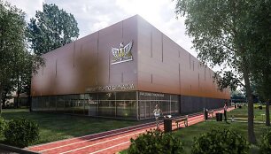 &Scaron;iaulių sporto gimnazijos universalios sporto salės vizualizacija 