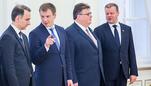 Rokas Masiulis, Vilius Šapokas, Linas Linkevičius ir Saulius Skvernelis