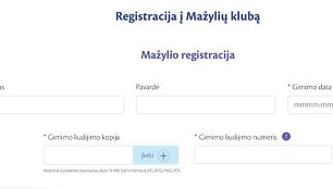 Registracija į &bdquo;Mažylių klubą&ldquo;