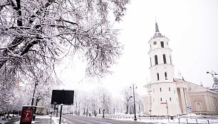 Į Vilnių sugrįžusi sniegu gausi žiema