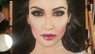 Maxine Ayre tapytas Kim Kardashian portretas