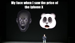 „Apple iPhone X“ kainą pašiepiantis memas