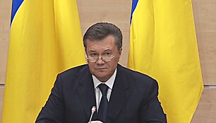 Viktoras Janukovyčius spaudos konferencijoje