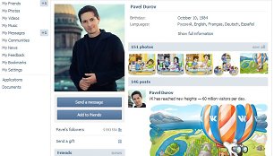 Pavelo Durovo anketa Rusijos socialiniame tinkle VKontakte