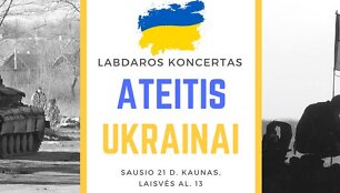 Moksleiviai ateitininkai kviečia į labdaros koncertą už Ukrainos ateitį. 