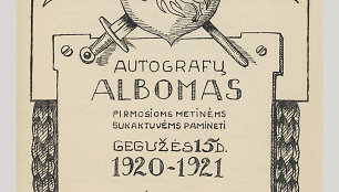 Pirmasis „Autografų albomo“ puslapis