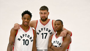 DeMaras DeRozanas, Jonas Valančiūnas ir Kyle'as Lowry