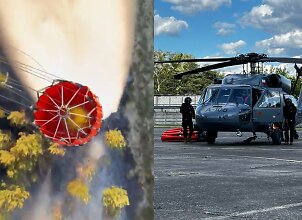 Milžini&scaron;kas gaisras prie Var&scaron;uvos: evakuojami kaimai, pasitelktas sraigtasparnis &bdquo;Black Hawk&ldquo; ir lėktuvas &bdquo;Dromader&ldquo;
