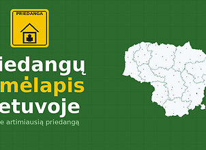 Priedangų žemėlapis Lietuvoje
