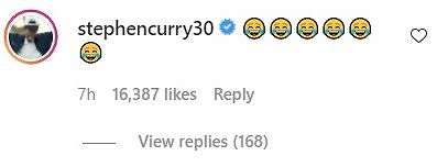 „Instagram“ kadras/Stepheno Curry reakcija