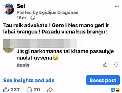 Soc. tinklų nuotr./Egidijaus Dragūno komentaras