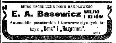 ETM iliustr./Automobilių ir motociklų reklamos Vilniaus spaudoje 1911 m.