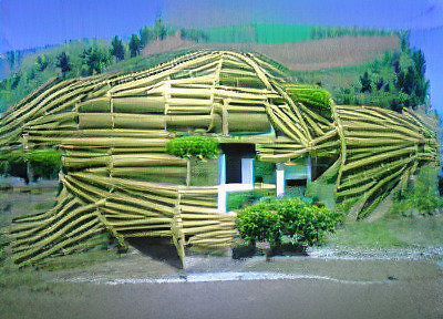 KTU nuotr./DI sukurta vizualizacija – Bamboo dwelling 