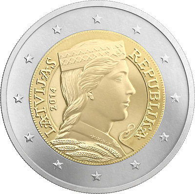 EK nuotr./Latviška dviejų eurų moneta