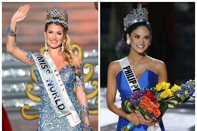 „Mis Pasaulis“ ispanė Mireia Lalaguna Royo ir „Mis Visata“ filipinietė Pia Alonzo Wurtzbach