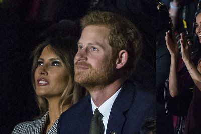 Princas Harry buvo pasodintas su Melania Trump. Meghan Markle sėdėjo už 18 vietų nuo mylimojo