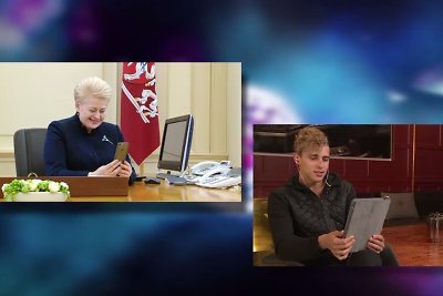 Dalia Grybauskaitė kalbasi su Donatu Montvydu