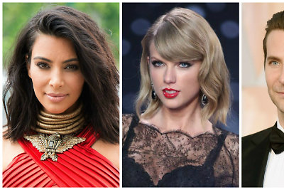 Kim Kardashian, Taylo Swift, Bradley Cooperis ir Emma Watson