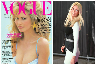 Claudia Schiffer 1992 ir 2015 metais