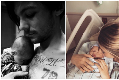 Louisas Tomlinsonas ir Briana Jungwirth su sūnumi Freddie