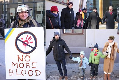 Žygis Stakėnas ir Gediminas Jaunius beveik su tūkstančiu tautiečių išreiškė paramą Ukrainos protestuotojams