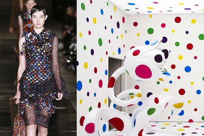 „Givenchy“ modelis / „Yayoi Kusama“ instaliacija