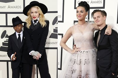 Madonną į „Grammy“ apdovanojimus atlydėjo įsūnis, Katy Perry – brolis