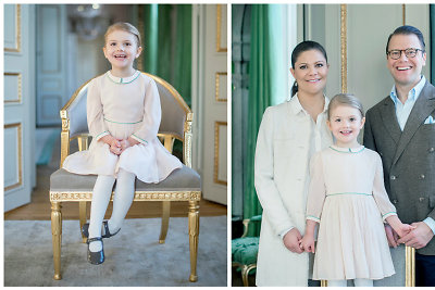 Švedijos princesė Estelle su tėvais – princese Victoria ir princu Danieliu