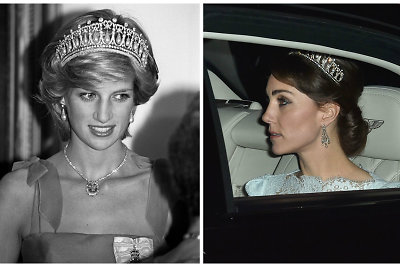 Princesė Diana ir Kembridžo hercogienė Catherine su ta pačia diadema