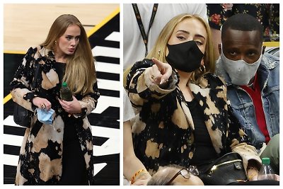 Nauja pora? Kardinaliai pasikeitusi Adele NBA varžybas stebėjo su sporto agentu Richu Paulu 