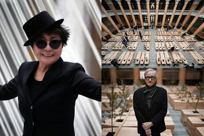 Kaune  –  simbolinė Yoko Ono instaliacija „Ex It“: 100 medinių karstų ir iš jų augantys medžiai