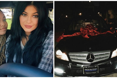 Kylie Jenner savo draugei Jordyn Woods 18-ojo gimtadienio proga padovanojo naują „Mercedes-Benz“