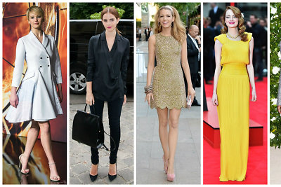 Geriausiai besirengiančios pasaulio moterys: Jennifer Lawrence, Emma Watson, Blake Lively, Emma Stone ir Lupita Nyong'o