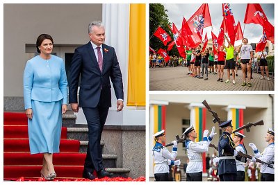 Simono Daukanto aikštėje – iškilminga valstybės vėliavų pakėlimo ceremonija