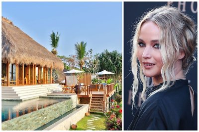 Jennifer Lawrence su vyru Cooke'u Maroney medų kopinėja Indonezijoje