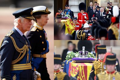 Karalienės Elizabeth II karstas perkeliamas į Vestminsterio rūmus