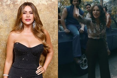 Sofía Vergara  / Getty nuotrauka ir serialo „Griselda“ kadras