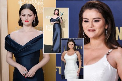 Selena Gomez 2025 m. (kairėje) ir 2024 m. (dešinėje)