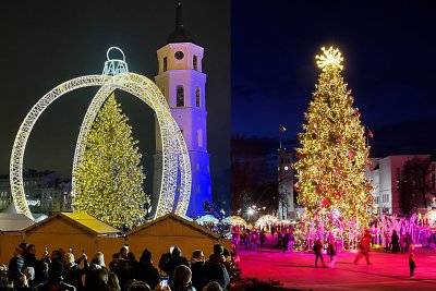 Vilniaus ir Kauno Kalėdų eglės