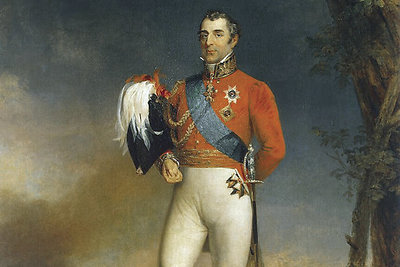 Britų herojus Velingtono kunigaikštis Arthuras Wellesley, kurio vardu dabar vadinami visi guminiai batai. George’o Dawe portretas, 1829-ieji 