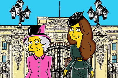 Karalienė Elizabeth II ir Kembridžo hercogienė Catherine perkeltos į „Simpsonų“ pasaulį