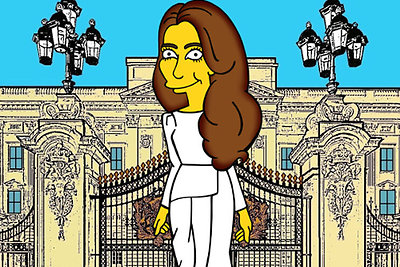 Kembridžo hercogienė Catherine perkelta į „Simpsonų“ pasaulį