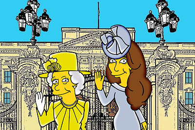 Karalienė Elizabeth II ir Kembridžo hercogienė Catherine perkeltos į „Simpsonų“ pasaulį