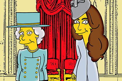 Karalienė Elizabeth II ir Kembridžo hercogienė Catherine perkeltos į „Simpsonų“ pasaulį