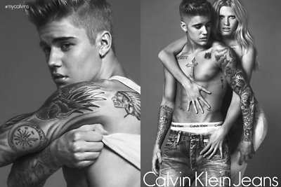 Justinas Bieberis ir Lara Stone „Calvin Klein“ reklamoje