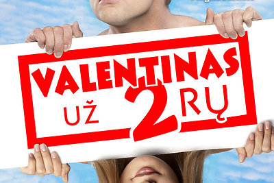 Filmo „Valentinas už 2rų“ plakatas su Algirdu Gradausku ir Jurgita Jurkute