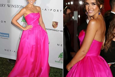 Jessica Alba su „Reem Acra“ suknele