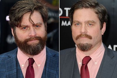 Barzdą nusiskutusį komiką Zachą Galifianakį sunku atpažinti